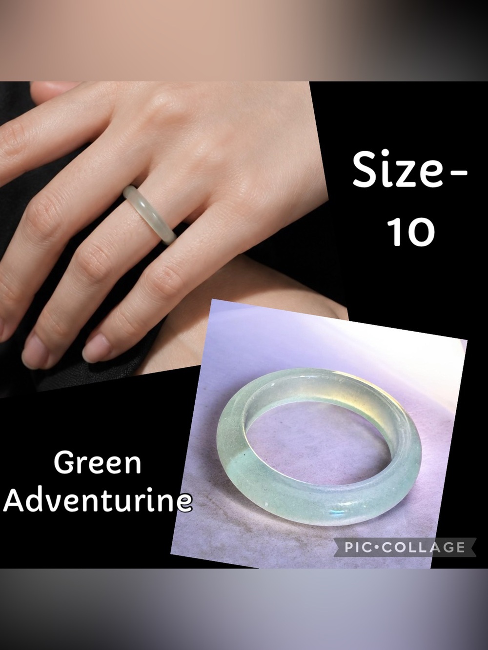 Green Aventurine Crystal Ring - size 10